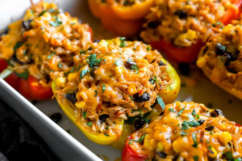 Mexican - Inspired Chicken Stuffed Peppers (2 halves per serv) - Fresh 'N Tasty - Naples Meal Prep
