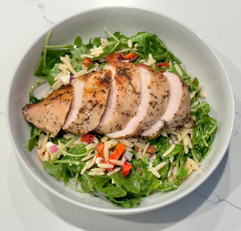 Orzo - Arugula Chicken Bowl - *Citrus Vinaigrette on the side - Fresh 'N Tasty - Naples Meal Prep