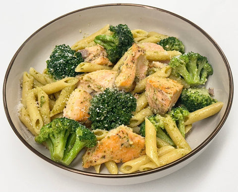 Salmon Pesto Pasta with broccoli- *ALERT (Pesto sauce contains pine nuts) - Fresh 'N Tasty - Naples Meal Prep