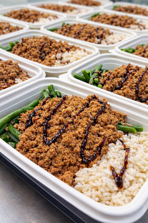 Asian-Style Ground Turkey Breast W/Green Beans & Rice (Medium Spicy)