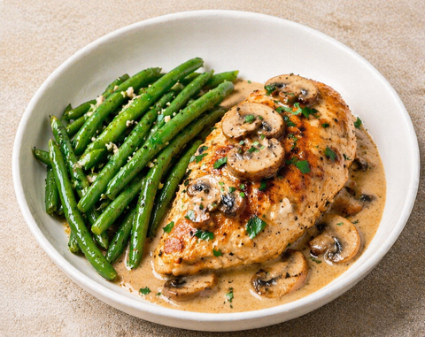 Creamy Garlic Mushroom Chicken Plate (GF)