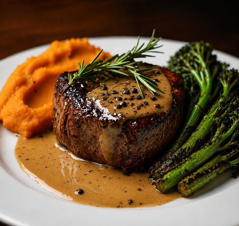 Peppercorn Australian Black Angus Filet Plate 6oz