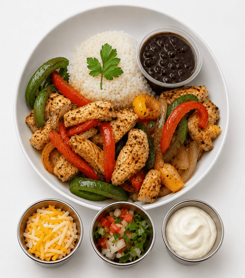 Chicken Fajita Bowl (GF) - Fresh 'N Tasty - Naples Meal Prep