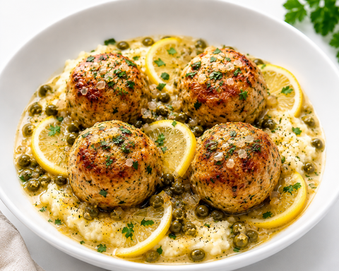 Chicken Piccata Meatballs (GF) (Choose your side) - Fresh 'N Tasty - Naples Meal Prep