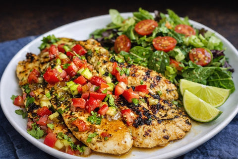 Cilantro Lime Bell & Evans Chicken W/Pico & Side Salad - Fresh 'N Tasty - Naples Meal Prep