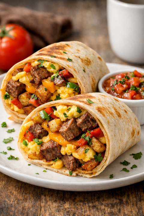 Classic Steakhouse Breakfast Burrito - Fresh 'N Tasty - Naples Meal Prep