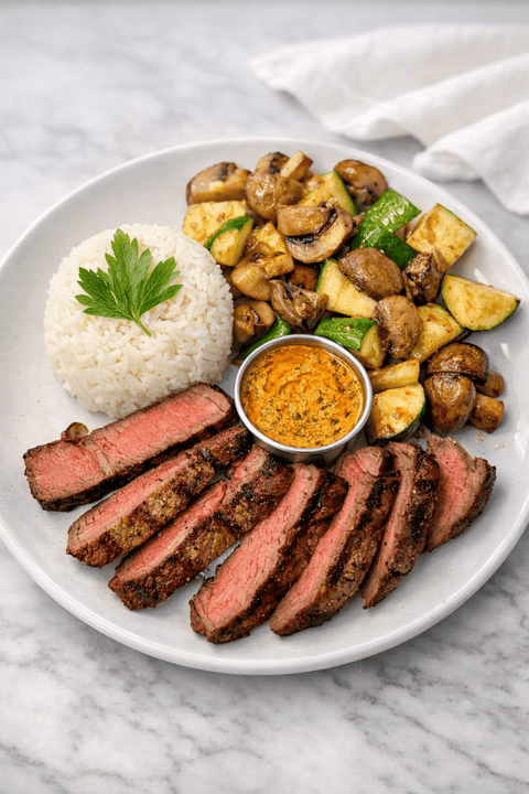 Cowboy Butter Sirloin Plate - Fresh 'N Tasty - Naples Meal Prep