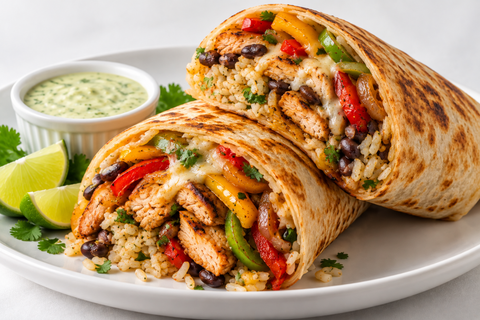 Coyotas Chicken Fajita Burrito - Fresh 'N Tasty - Naples Meal Prep