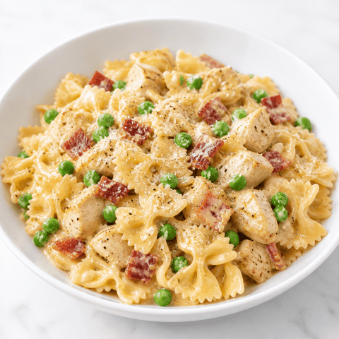 Farfalle Carbonara with Bell & Evans Chicken - Fresh 'N Tasty - Naples Meal Prep