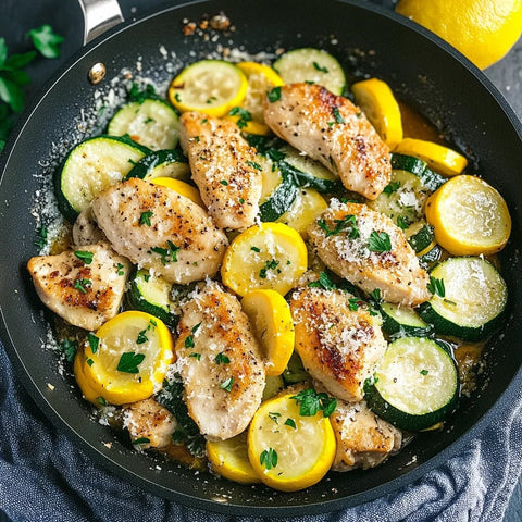 Garlic Herbs Chicken W/ Zucchini and Squash - Fresh 'N Tasty - Naples Meal Prep