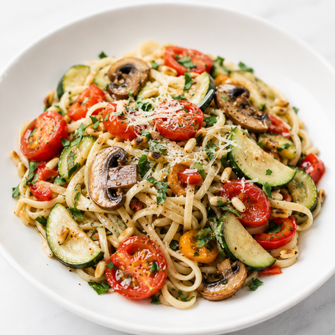 Garlic & Olive Oil Pasta Primavera - Fresh 'N Tasty - Naples Meal Prep
