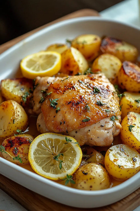 Greek Lemon Chicken Thighs and Potatoes - Fresh 'N Tasty - Naples Meal Prep