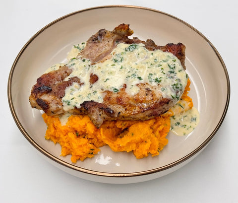 Grilled Pork Chop W/ Sweet Mashed Potatoes - Fresh 'N Tasty - Naples Meal prep