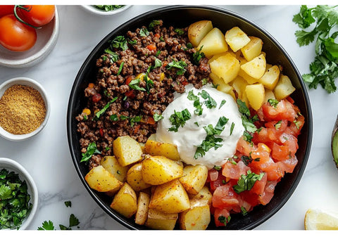 Ground Beef & Potatoes Bowl W/Pico de Gallo - Fresh 'N Tasty - Naples Meal Prep