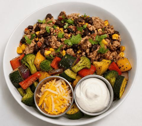 Ground Turkey Taco Bowl (GF) - Low Cab Option - Fresh 'N Tasty - Naples Meal Prep