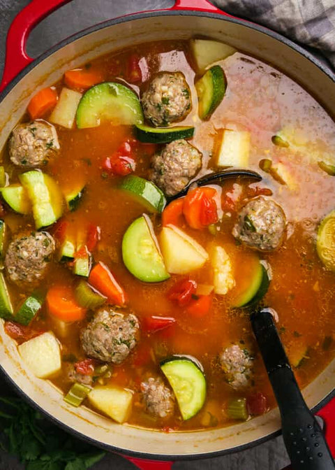 Hearty Veggie Meatball Soup 17oz - Fresh 'N Tasty - Naples Meal Prep