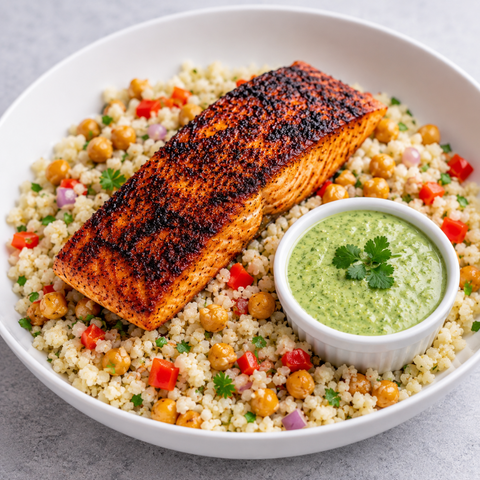Lightly Blackened Salmon Bowl — Low Carb (GF) - Fresh 'N Tasty - Naples Meal Prep