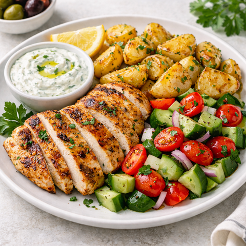 Mediterranean Grilled Chicken Plate GF - Fresh 'N Tasty - Naples Meal Prep