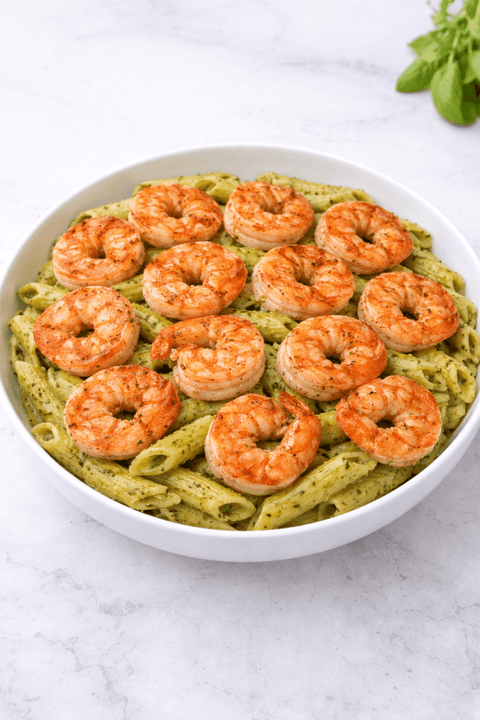 Penne Pesto with Grilled Shrimp - Fresh 'N Tasty - Naples Meal Prep