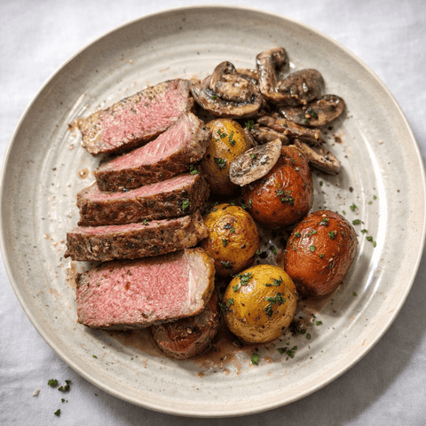 Prime Top Sirloin W/ Creamy Mushrooms and Potatoes - Fresh 'N Tasty - Naples Meal Prep