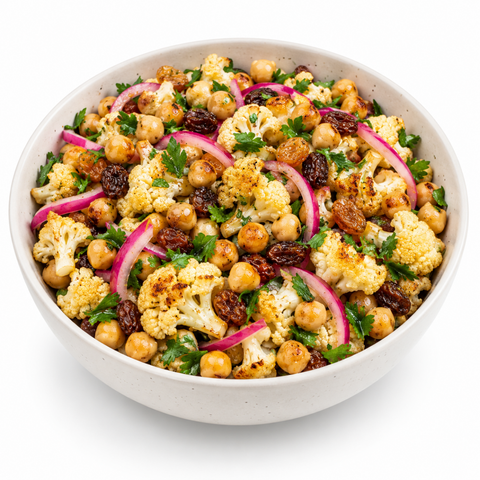 Roasted Cauliflower & Chickpea Salad W/Chicken - Fresh 'N Tasty - Naples Meal Prep