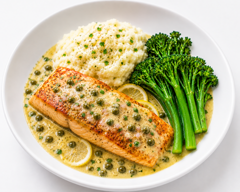 Salmon Piccata (GF) Low - Carb Option - Fresh 'N Tasty - Naples Meal Prep