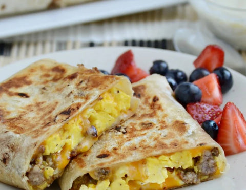 Sausage Egg Breakfast Burrito *Served with Mixed Fruit - Fresh 'N Tasty - Naples Meal Prep