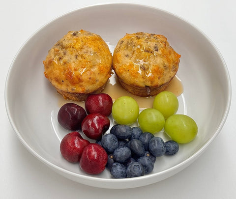 Sausage McGriddle Muffins (2) *Real Maple Syrup and mixed fruit on the side - Fresh 'N Tasty - Naples Meal prep